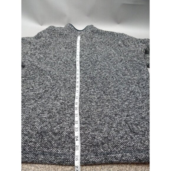 Orvis Sherpa Lined Patterned Quarter Zip Pullover Sweatshirt Mens XL Black - Picture 7 of 8